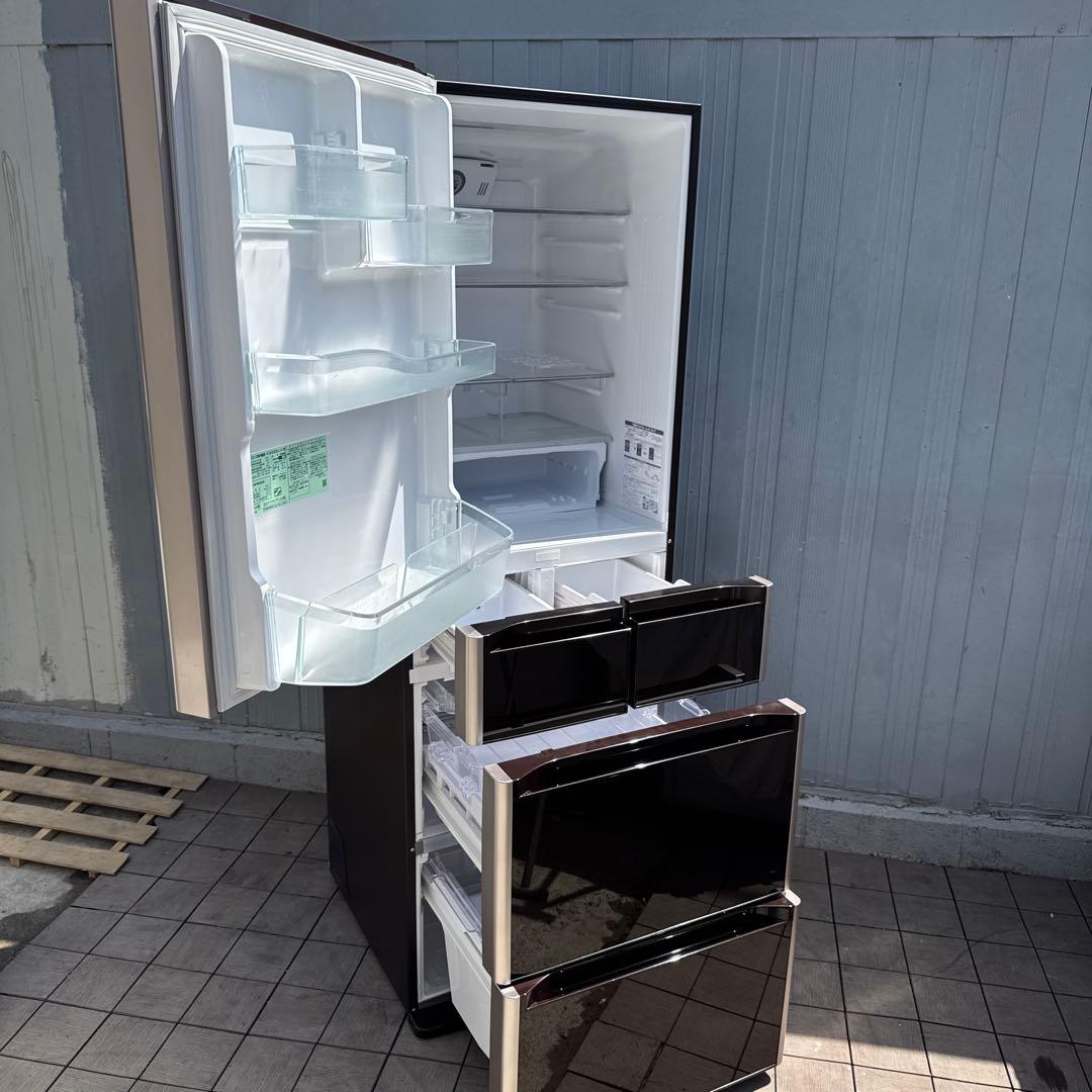 送料込 日立 真空チルド 5ドア冷蔵庫 415L クリスタルブラウン