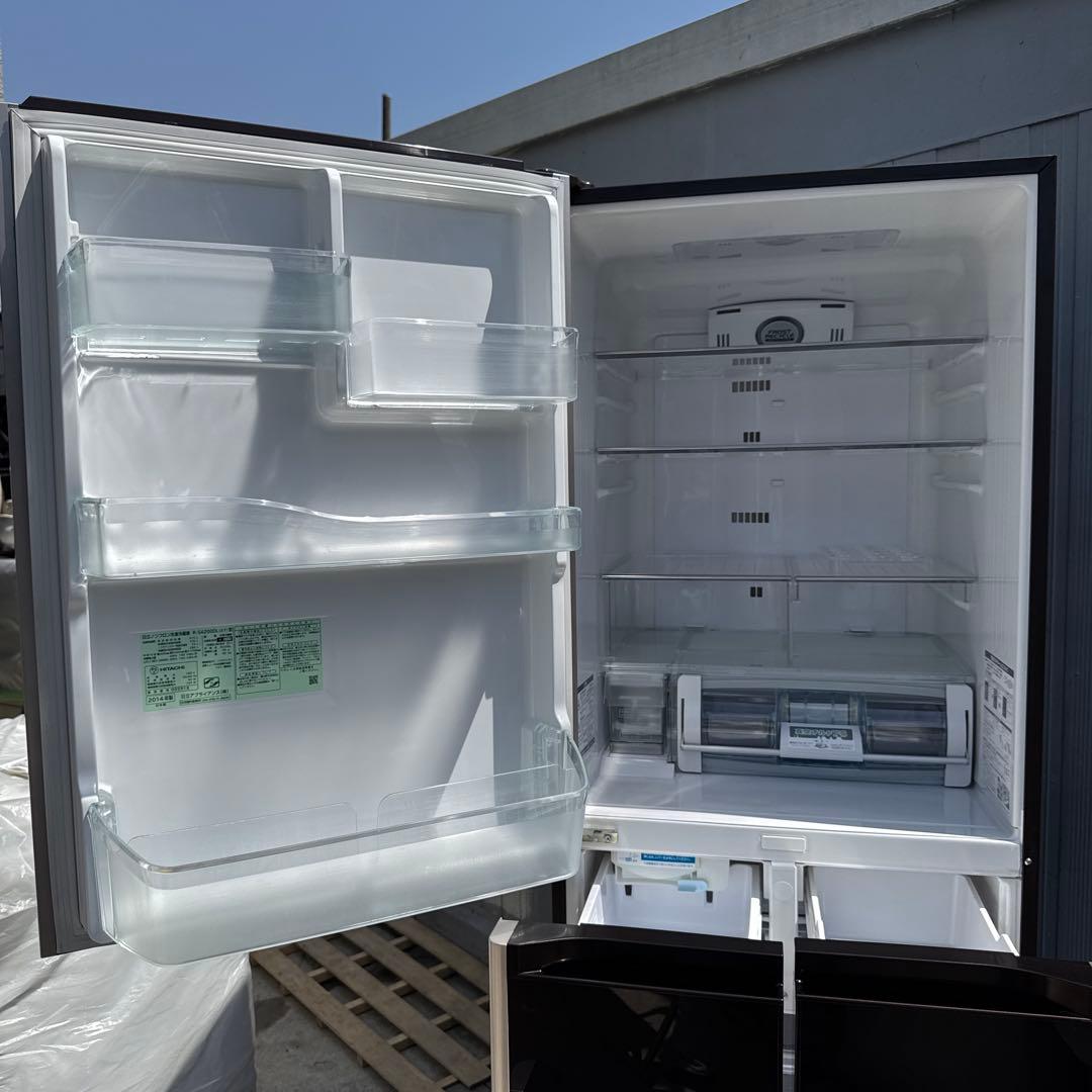 送料込 日立 真空チルド 5ドア冷蔵庫 415L クリスタルブラウン