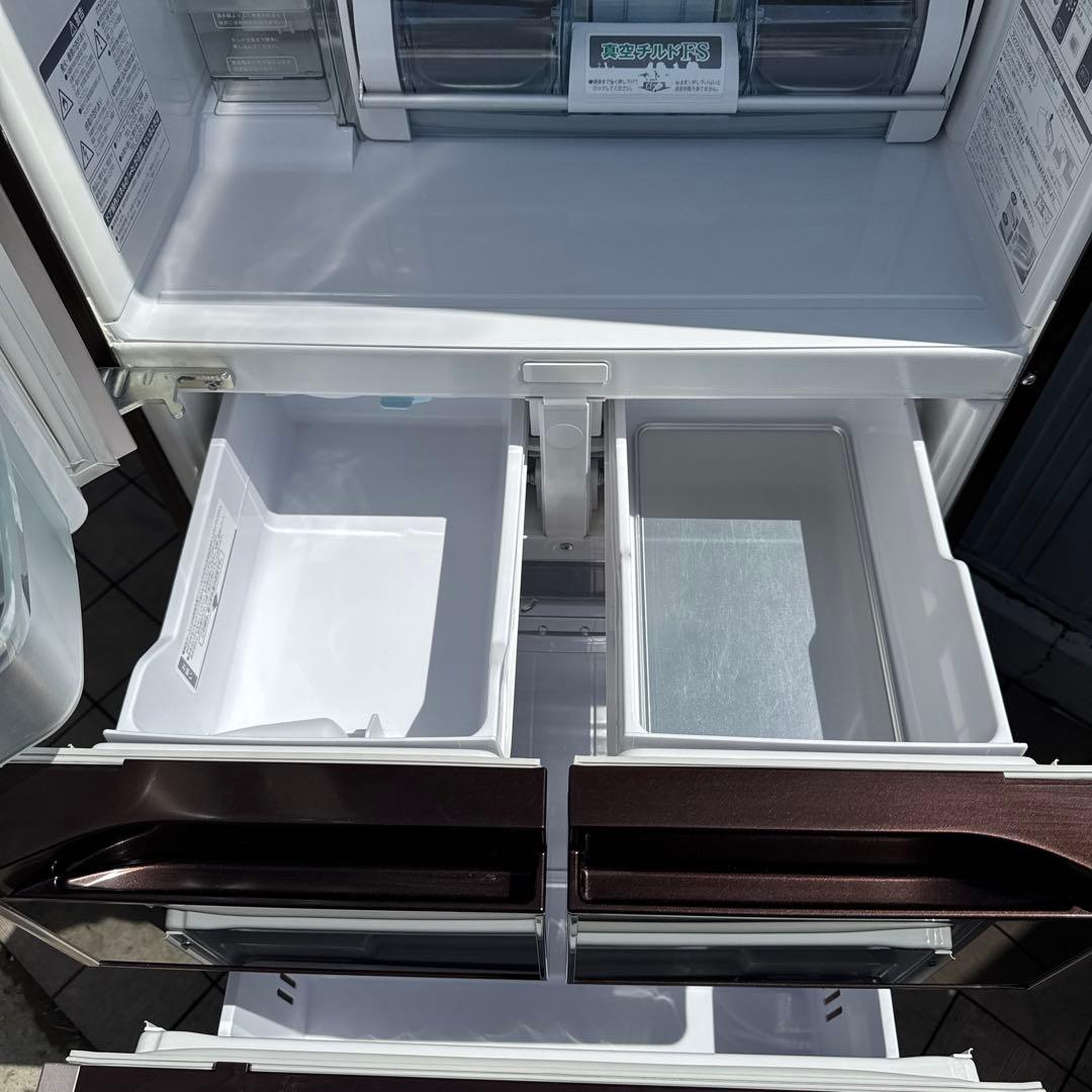 送料込 日立 真空チルド 5ドア冷蔵庫 415L クリスタルブラウン