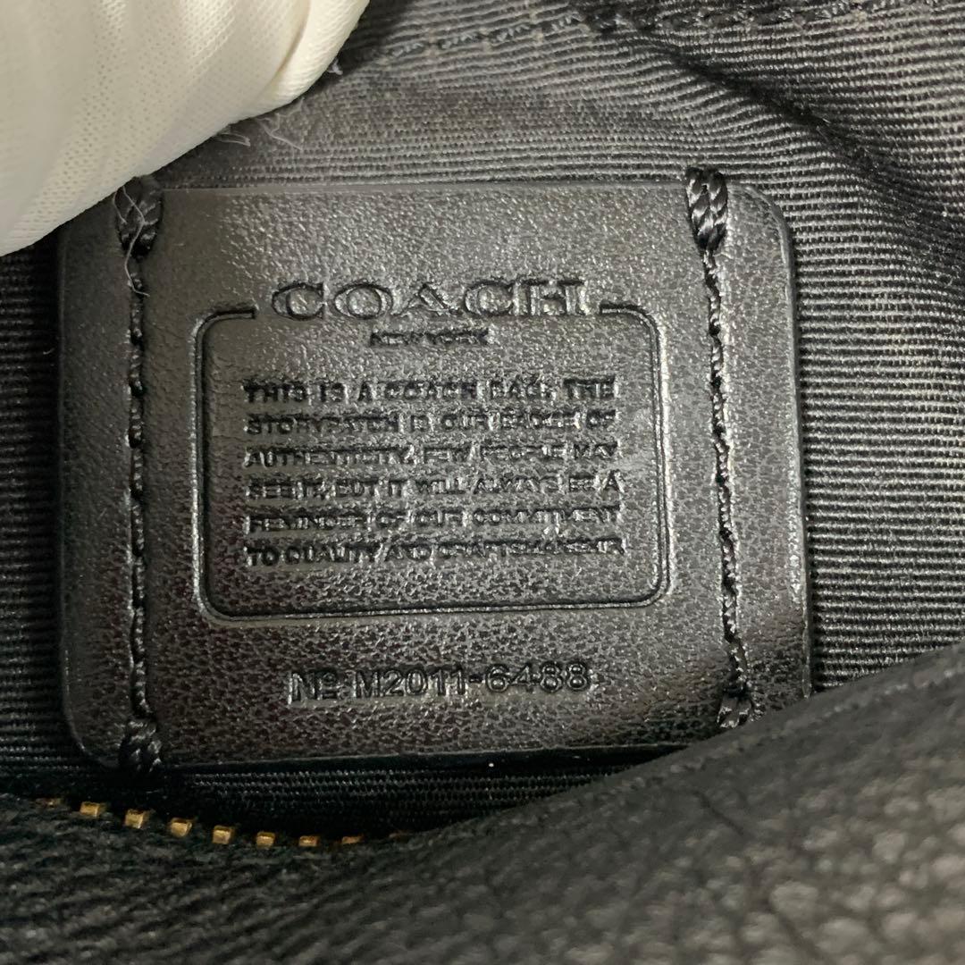 COACH コーチ ボディバッグ レザー ロゴ 6488 ブラック
