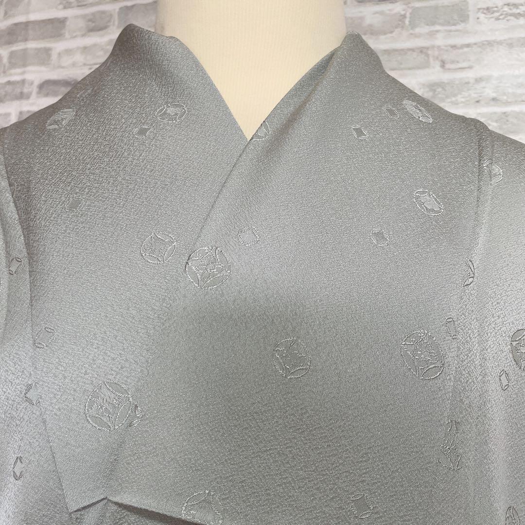 色無地　フルセット　丸に反り角地紋　シンプル　礼装　カジュアル　着物　I6