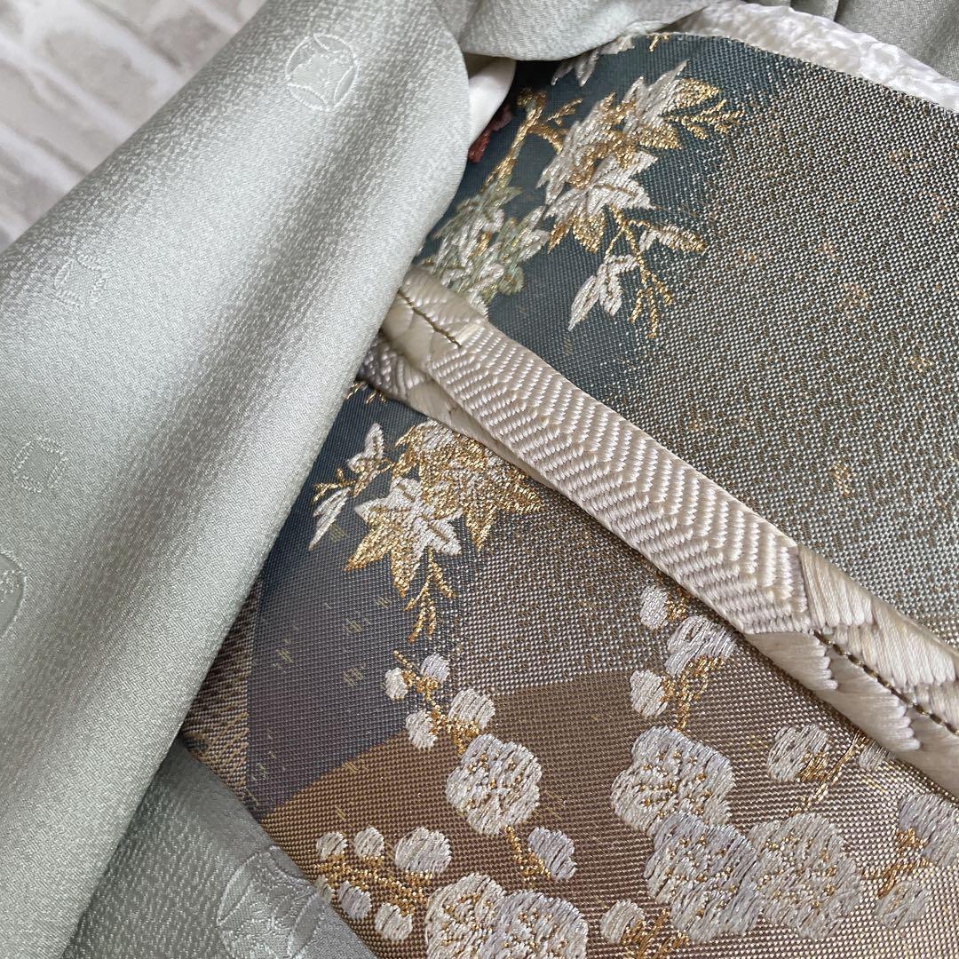 色無地　フルセット　丸に反り角地紋　シンプル　礼装　カジュアル　着物　I6