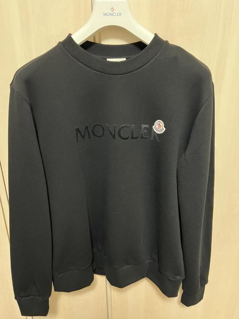 新品未使用☆MONCLER Letteringlogo スウェット M 黒色