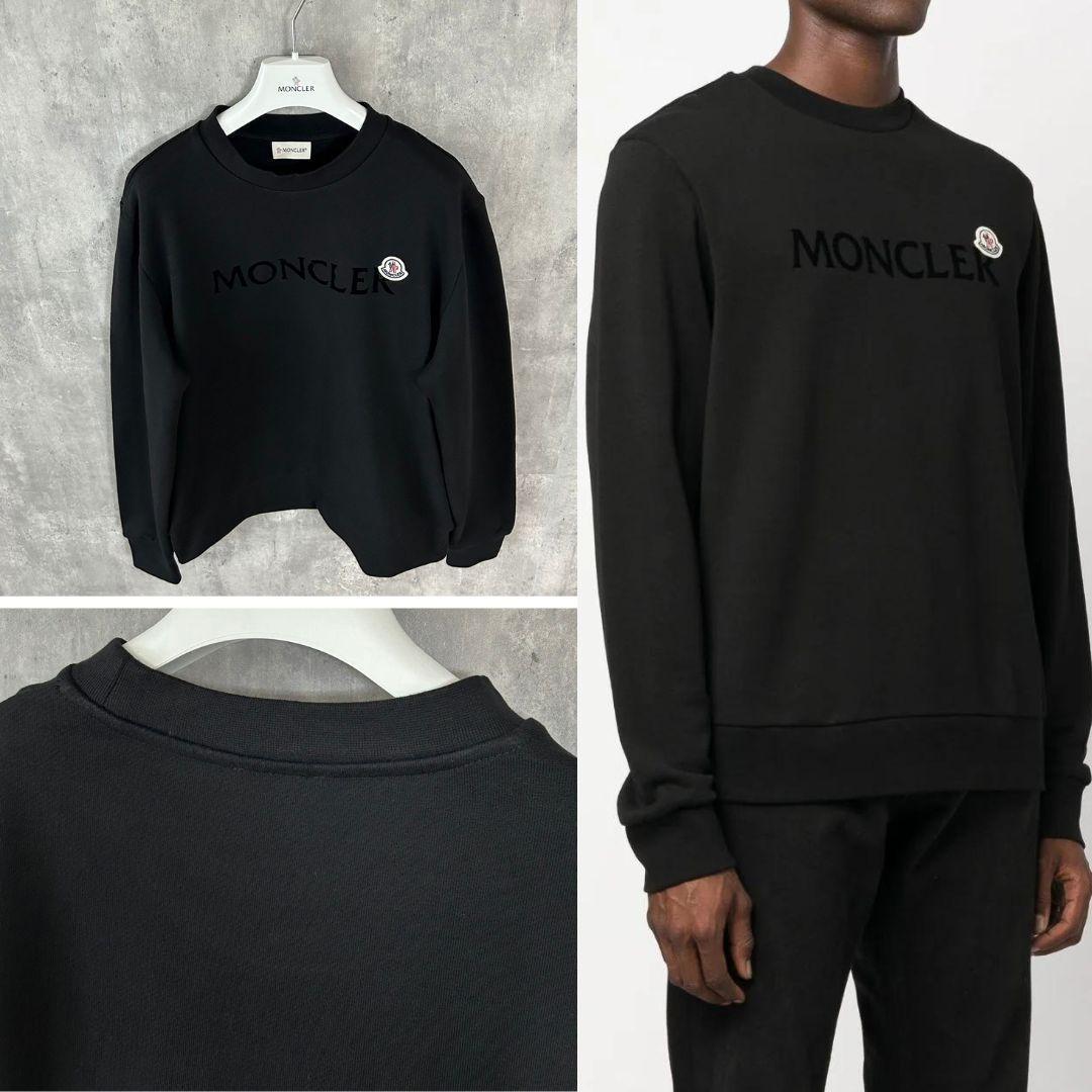 新品未使用☆MONCLER Letteringlogo スウェット M 黒色