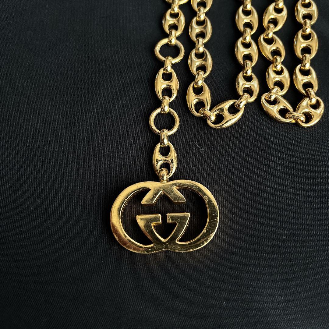 希少✨GUCCI チェーンベルト ゴールド インターロッキング oldgucci
