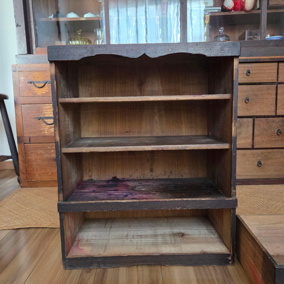 アンティーク チェスト ドロワー 棚 オープンラック 引き出し 無垢 古家具