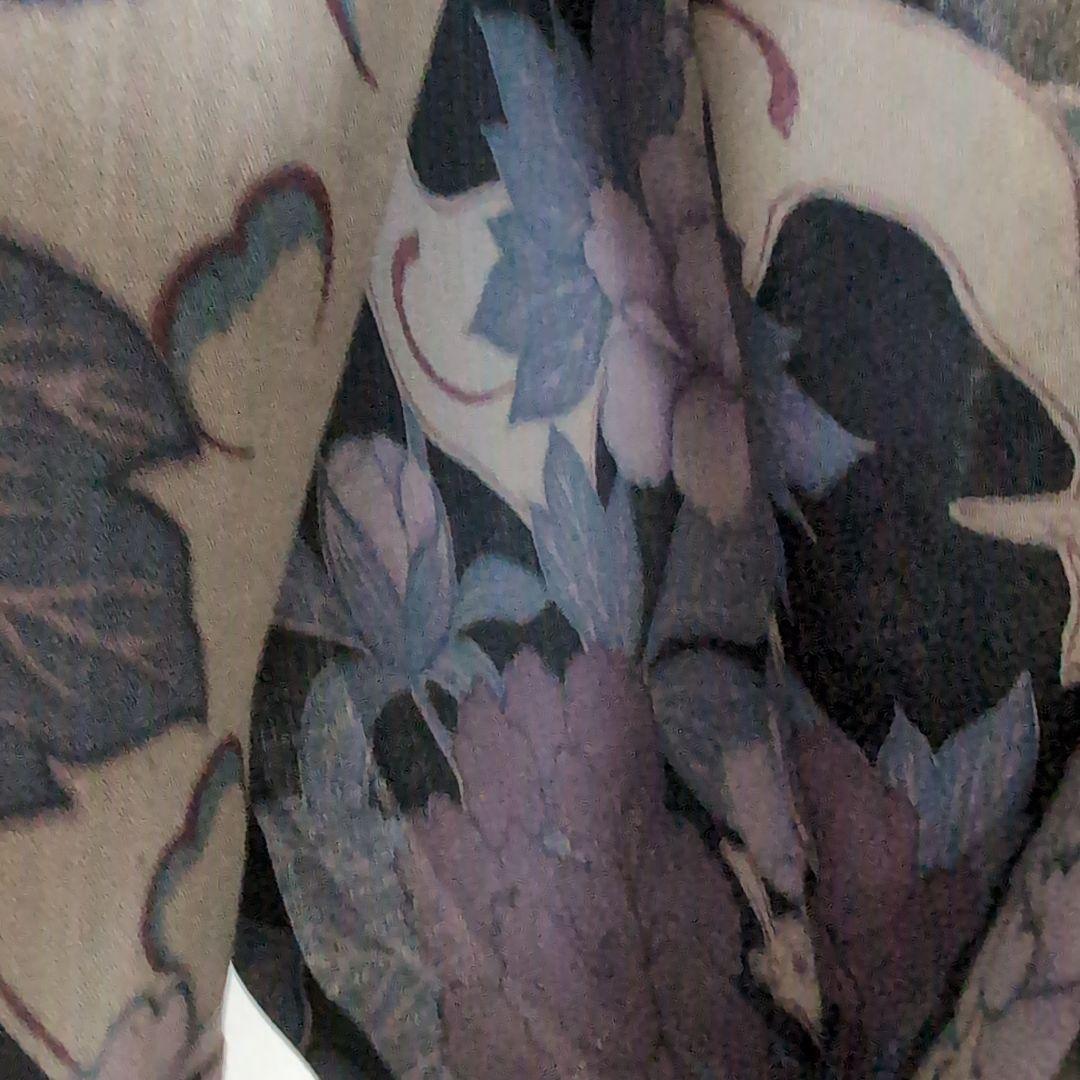 【三花】撫松庵　セオα　洗える着物　浴衣　単衣　孔雀　牡丹　リサイクル　リユース