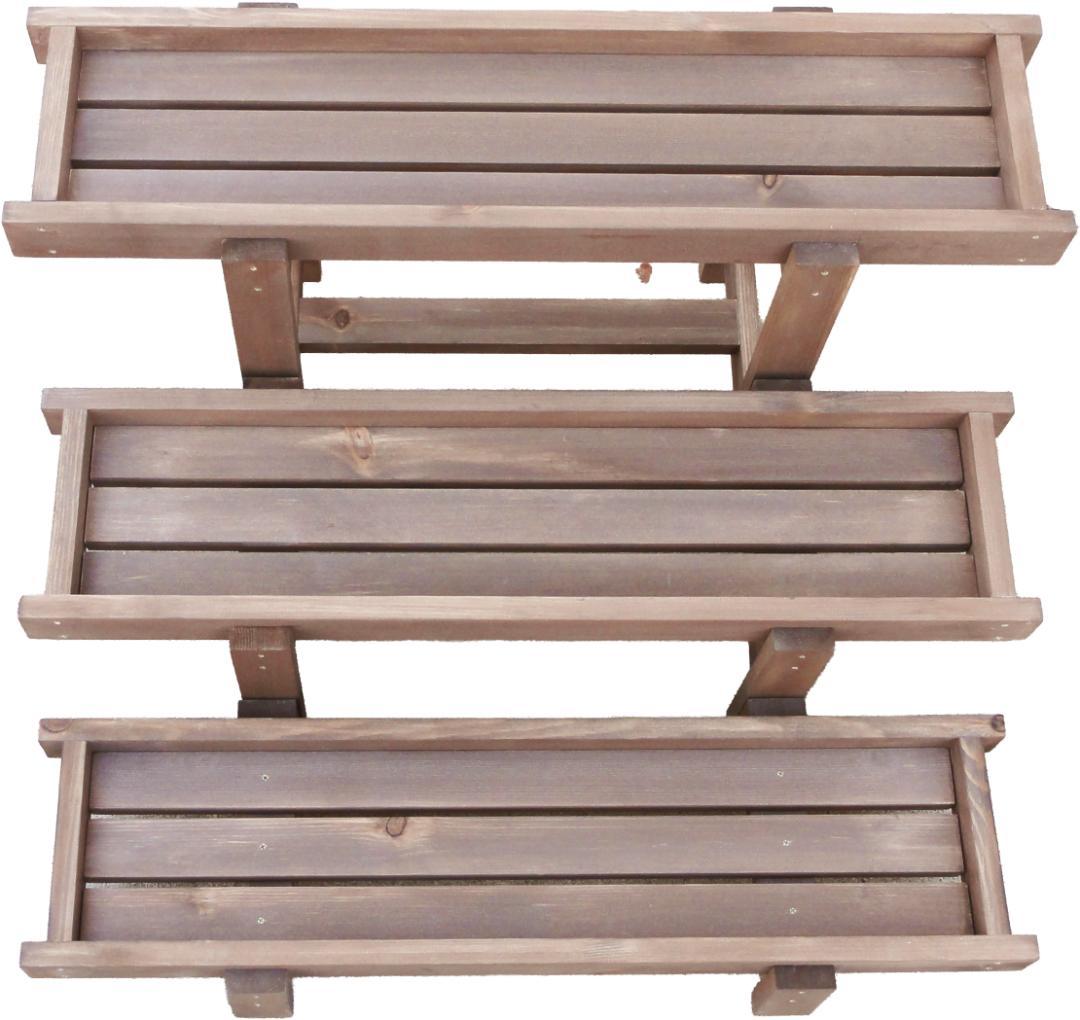 プランター3点セット　鉢台　花台　観葉植物　多肉植物　木製プランター　木製ラック