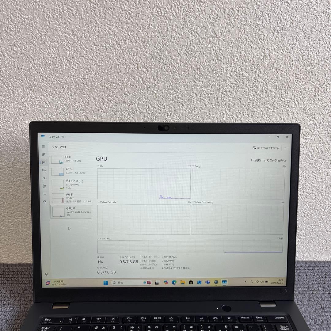 Windowsノート本体 lenovo thinkpad L13 Gen 4 i5-1335U