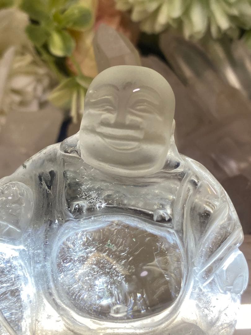 七福神の天然石 布袋様　縁起物　置物 クリスタル ガーデン共生