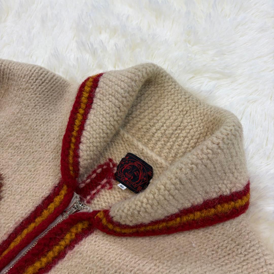 【美品】EVISU GOALLA カウチンニットセーター カーディガン 40 L