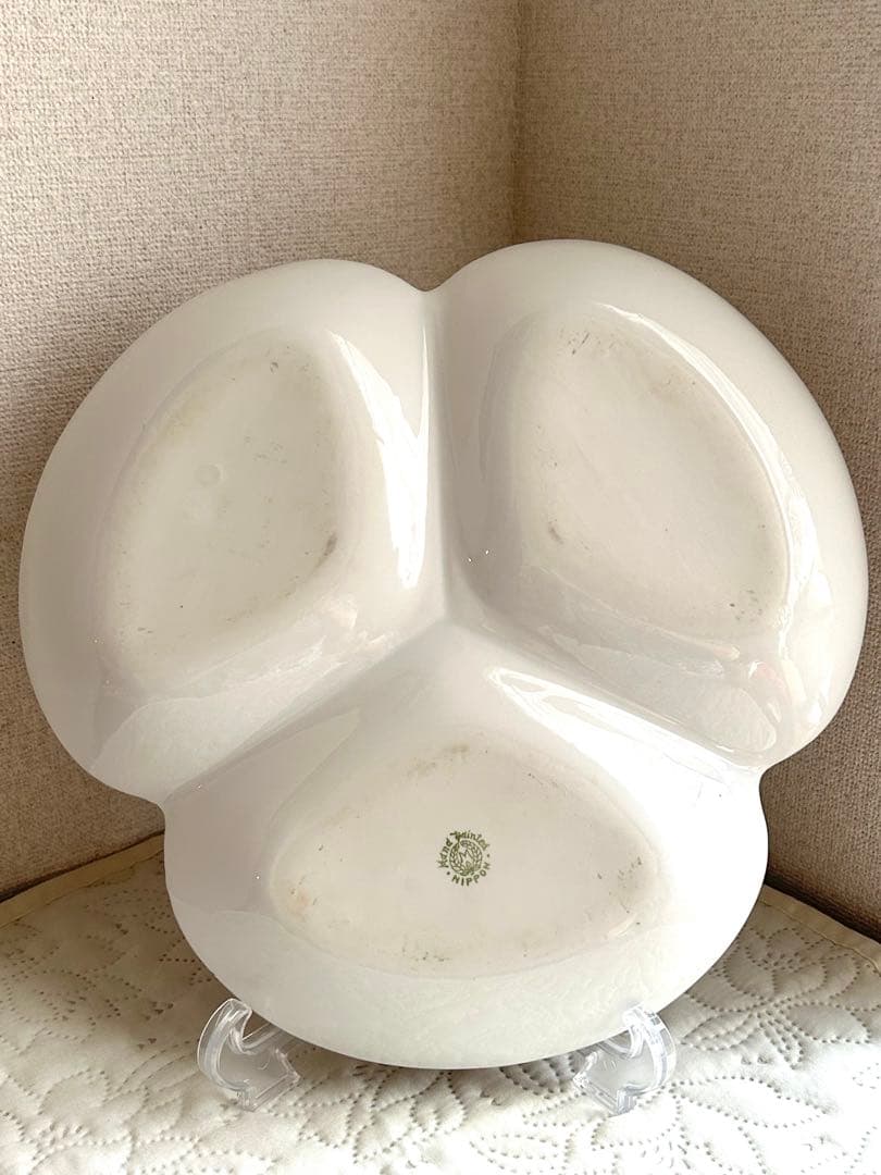 オールドノリタケ　大皿　ハンドル付き　手書き色絵　金彩金盛