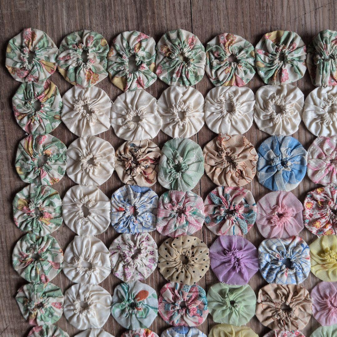 アンティーク ヨーヨーキルト ドイリー 41㎝×41㎝