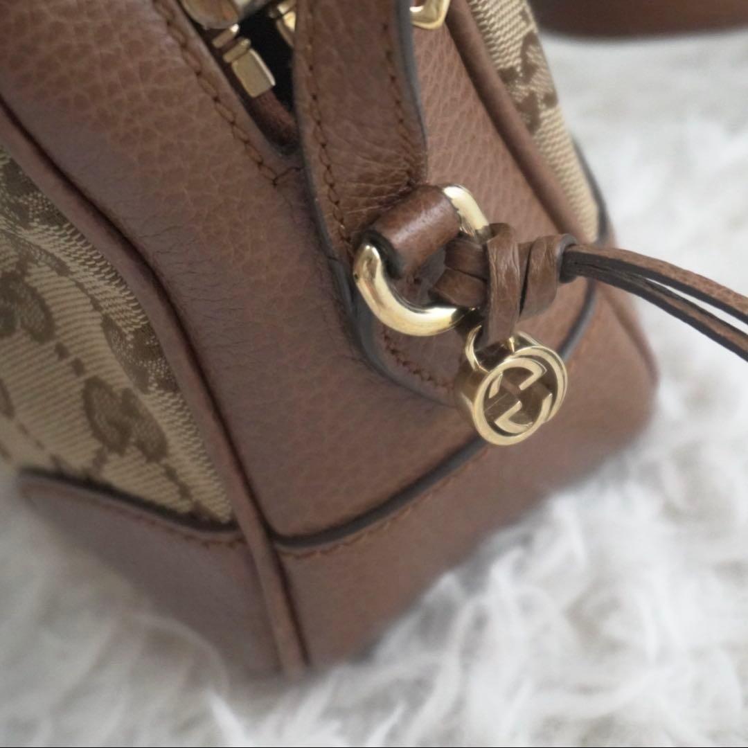 美品 グッチ GGキャンバス レザー ショルダーバッグ カメラバッグ