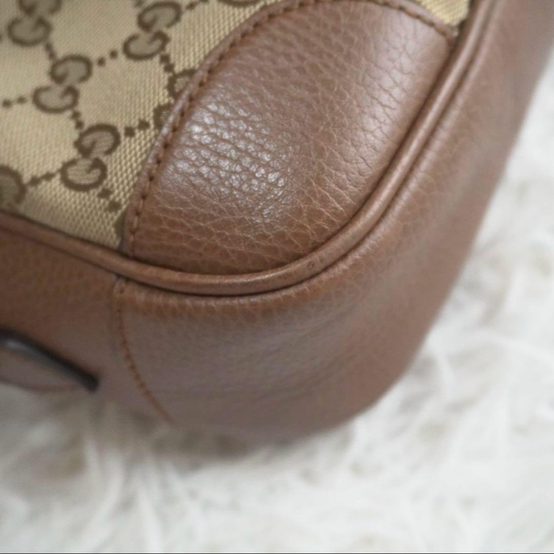 美品 グッチ GGキャンバス レザー ショルダーバッグ カメラバッグ