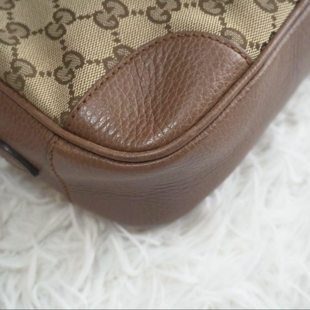 美品 グッチ GGキャンバス レザー ショルダーバッグ カメラバッグ