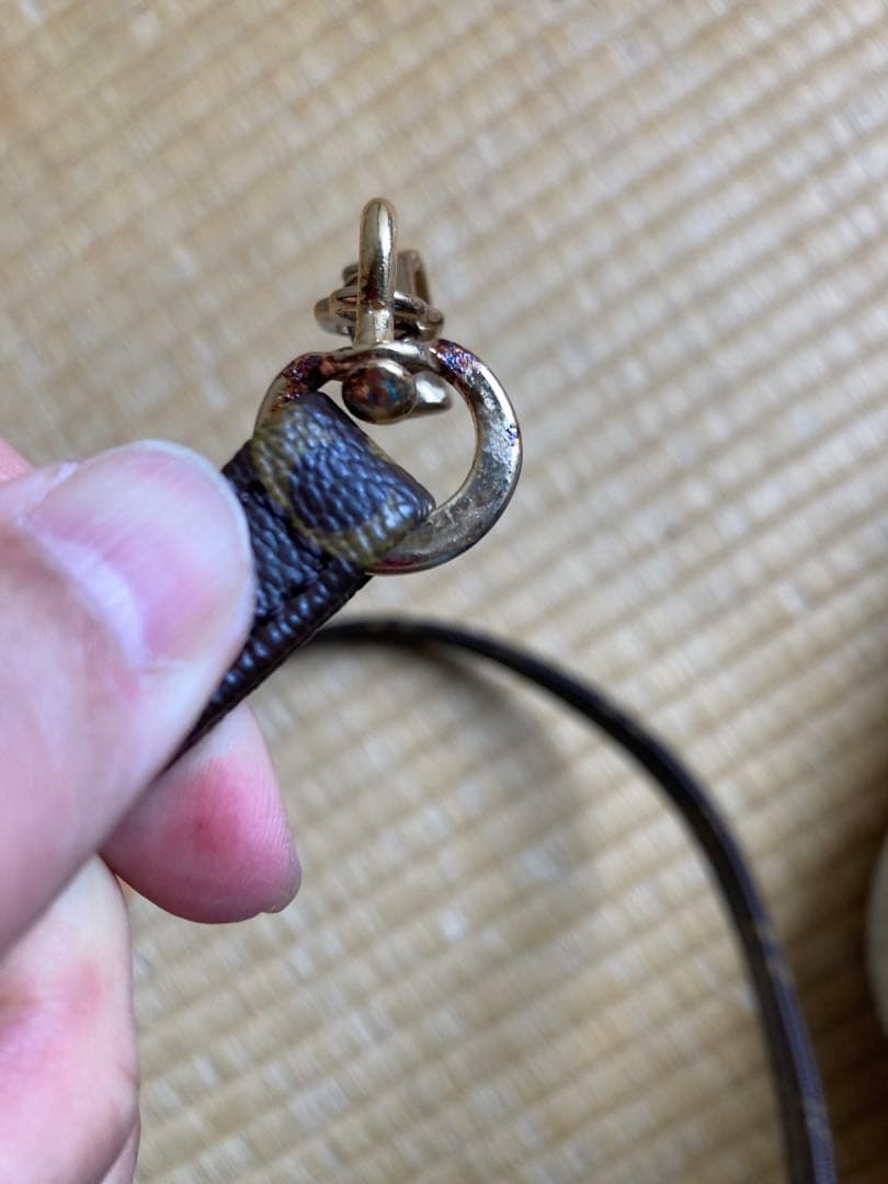 りこまる　茶色レザー モノグラム ハーネスリード