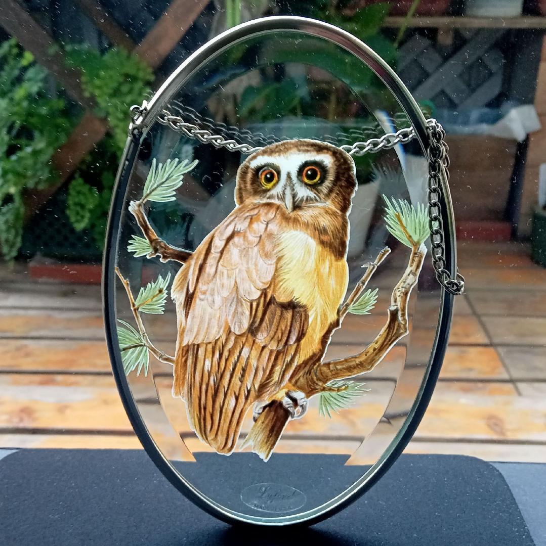 ライフォード社ステンドグラス ふくろう 梟フクロウ /グラスマスターズ トロント