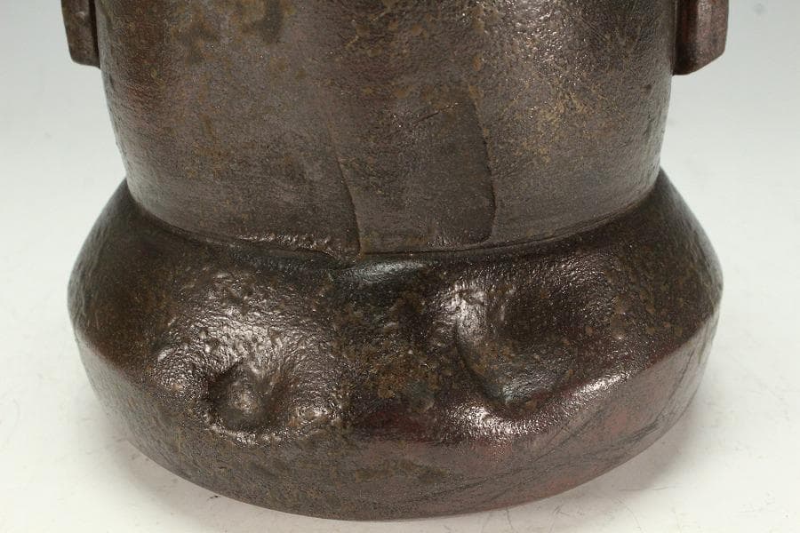 茶道具 古備前 管耳砂金袋 水指 徳川美術館参事 識箱(K-A409)