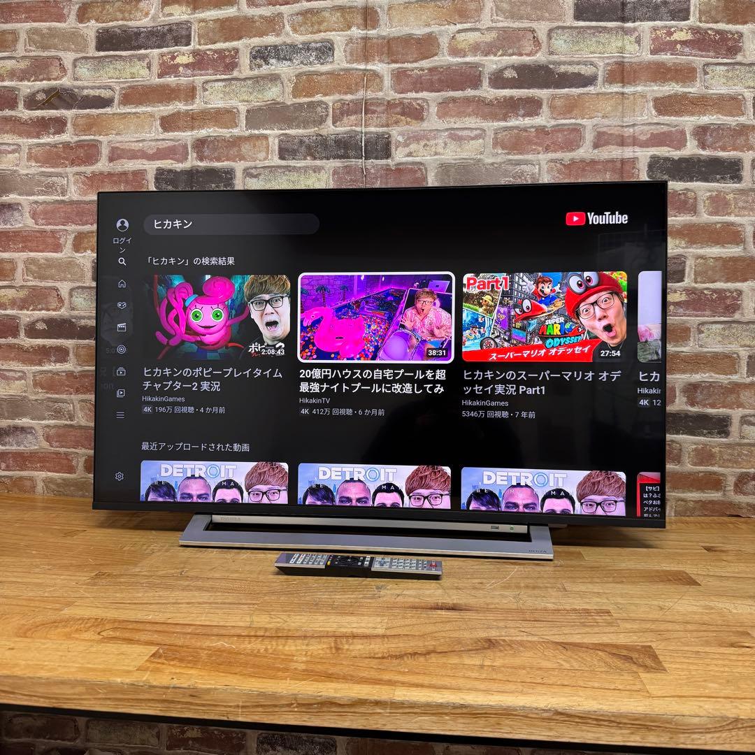 東芝 43V型 4Kチューナー搭載 液晶テレビ レグザ 43M520X W録画○