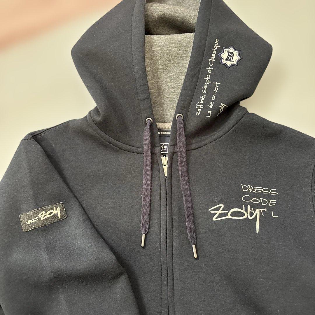 ZOY ゾーイ ダブルジップジャージ パンツ上下セット ネイビー✖️グレー
