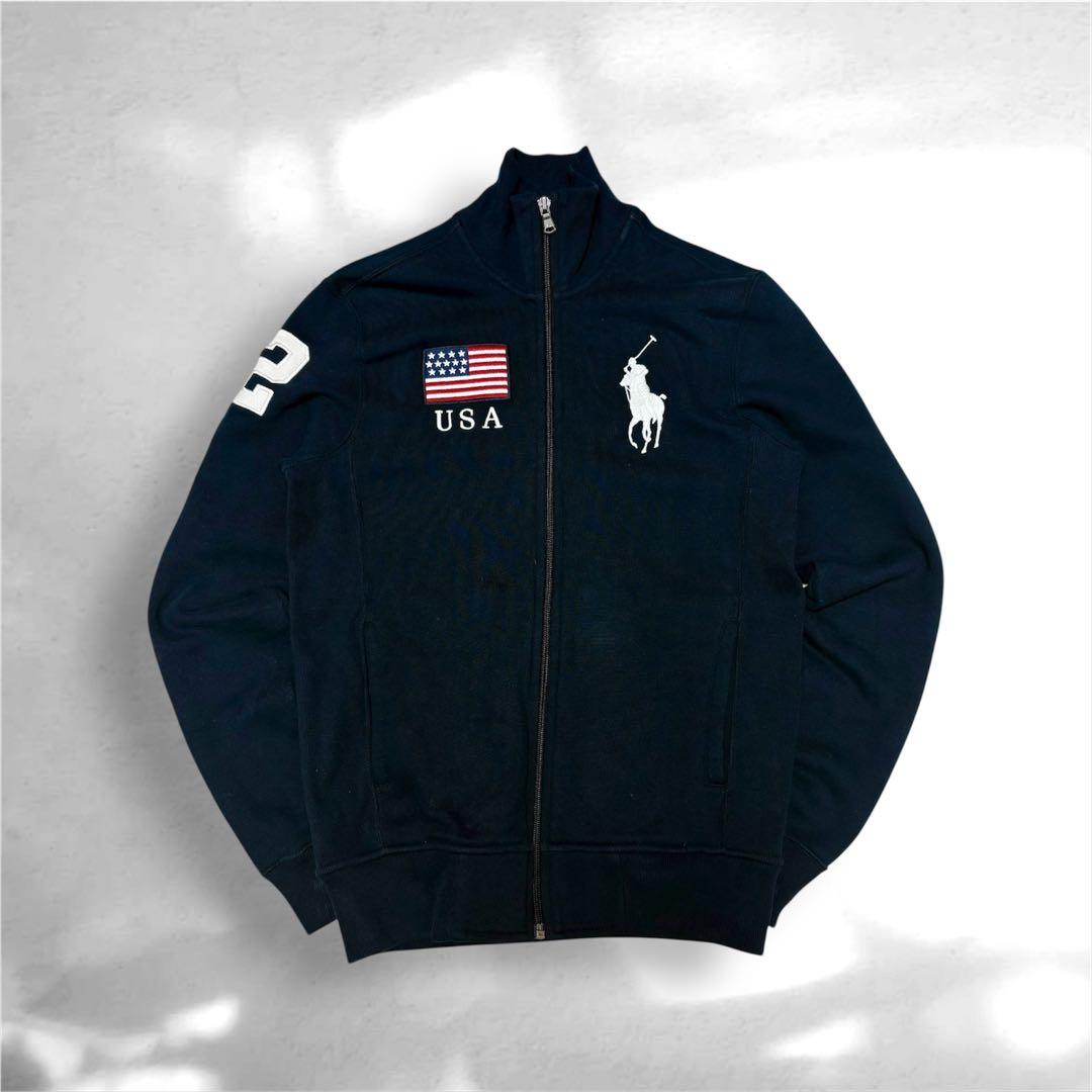 ラルフローレン USAフラッグ ビッグポニー ジップスウェット S