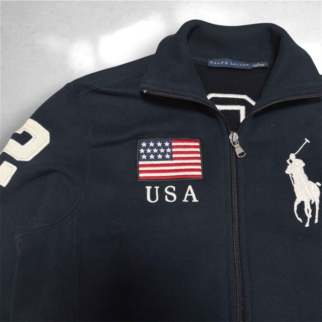 ラルフローレン USAフラッグ ビッグポニー ジップスウェット S