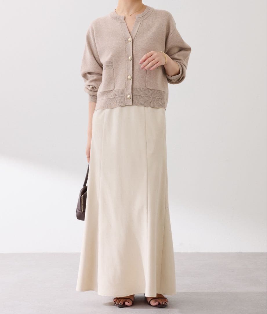 スウェットライク　スキッパーカーディガン