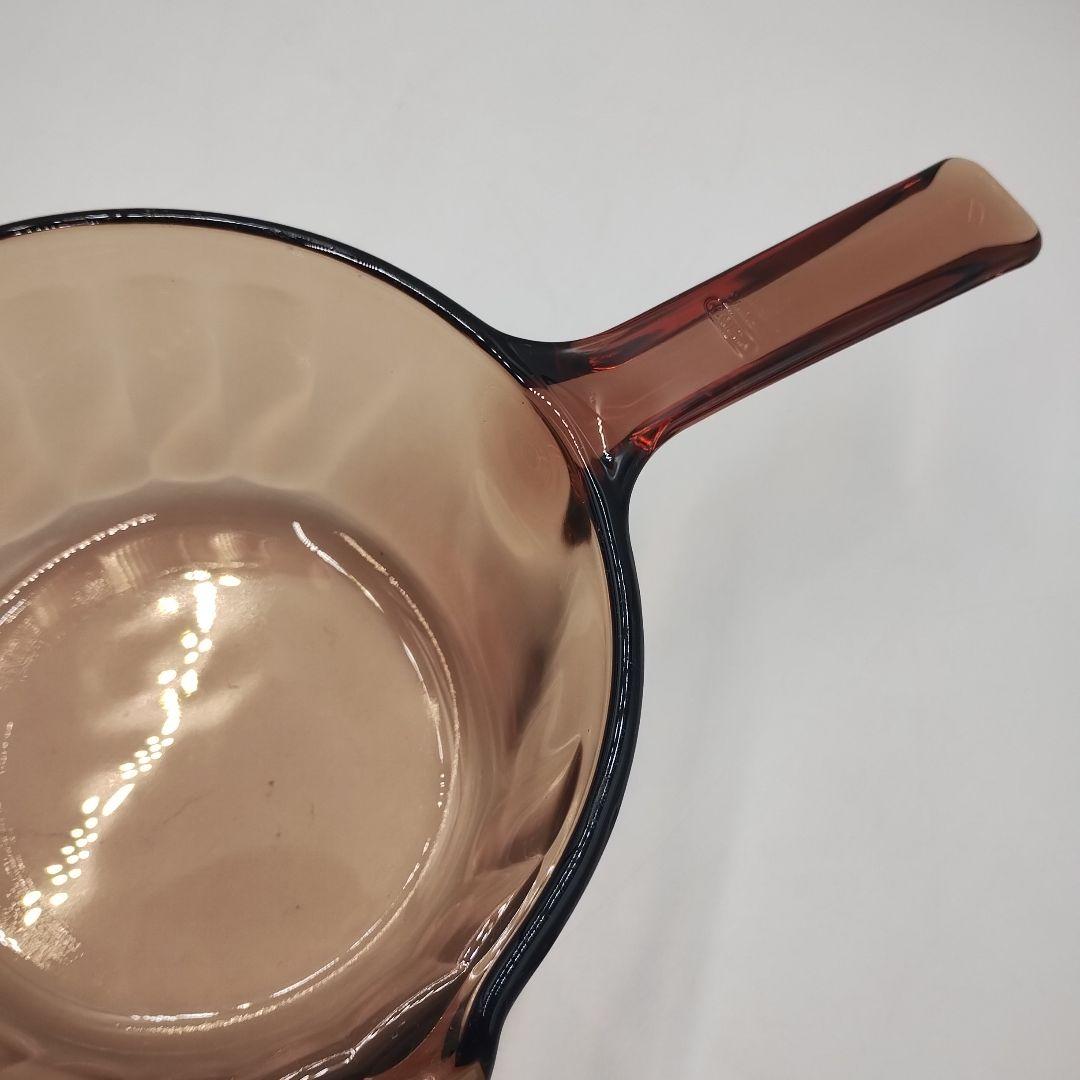 bM130L 昭和レトロ　ビジョン　コーニング　USA　ガラス製　耐熱鍋・片手鍋