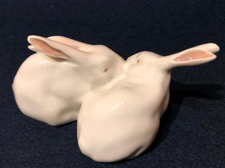 ロイヤルコぺンハーゲン　ペアうさぎ　フィギュリン　専用箱あり