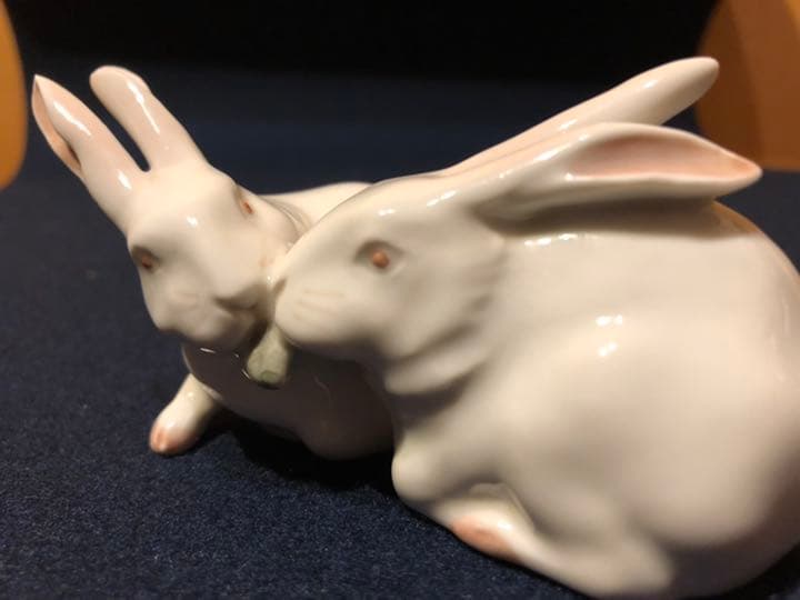 ロイヤルコぺンハーゲン　ペアうさぎ　フィギュリン　専用箱あり