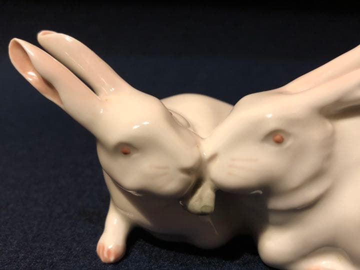 ロイヤルコぺンハーゲン　ペアうさぎ　フィギュリン　専用箱あり