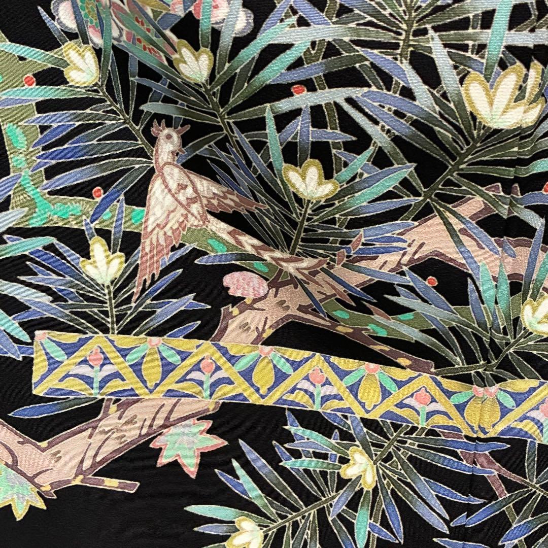 D96黒留袖 本加賀友禅 魚津誠 落款 正絹 着物 袷 しつけ糸付き未使用極美品