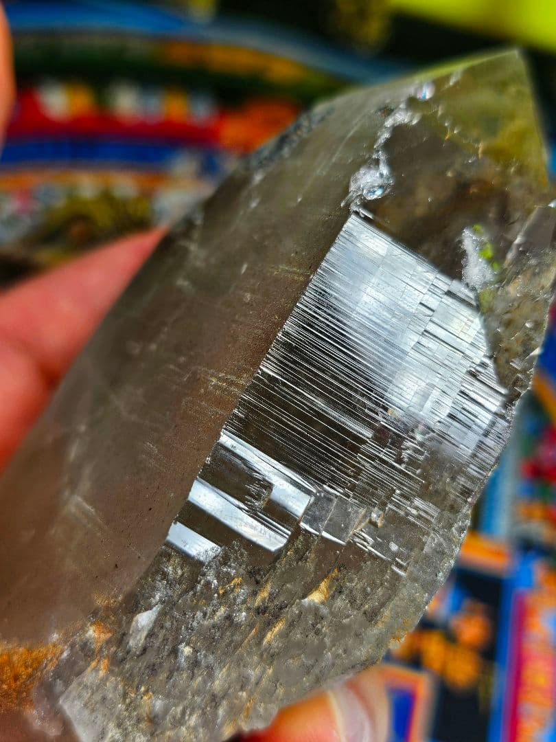 クローライトが付着した‼️ガネーシュヒマール水晶の原石