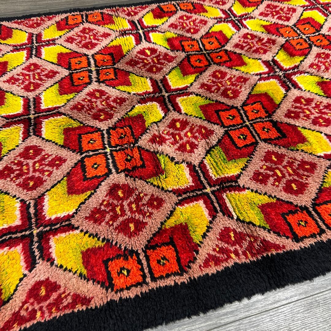 183cmx135cmモロッコ絨毯ふわふわファインウールヴィンテージ ラグ