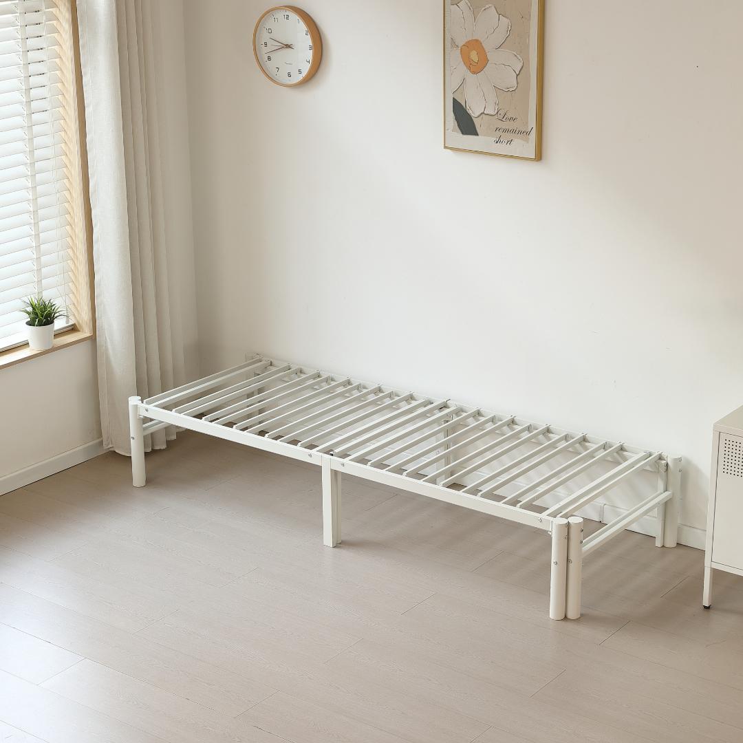 伸縮式ベッドフレーム　幅76~137cm伸縮可能　２WAY　おしゃれ　WHITE