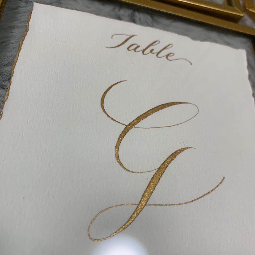 手書き テーブルナンバー 卒花 テーブルナンバー A〜H ８卓分