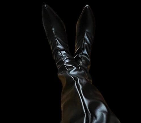 ニーハイ 超ロングブーツ 81cm 柔らかスムースレザー 26.5cm 尖り