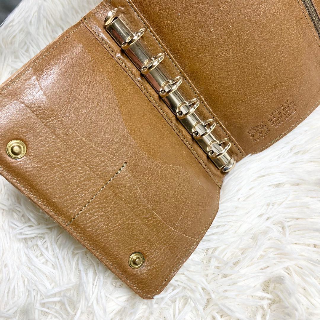 イルビゾンテ システム手帳 レザー ファスナー収納付き