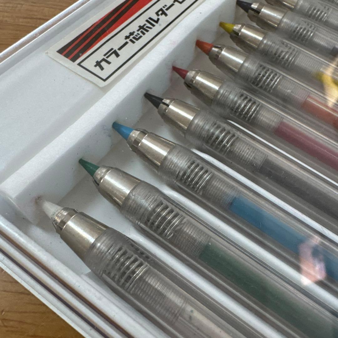 新品 廃盤 UCHIDA ウチダ カラー 芯ホルダー 12本セット クリア 透明