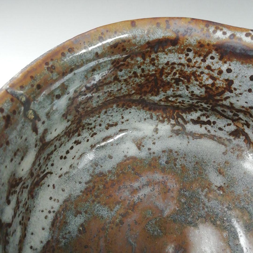 Ｔ４５０　茶碗　『鼡志野　桐紋』『笠原窯　水野二郎 造』『禅海書付』共箱　茶道具