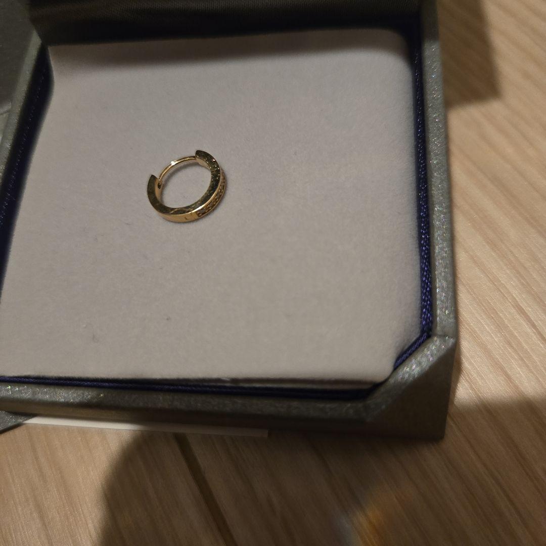 K10 ダイヤモンド フープピアス(片耳用)　ほぼ未使用