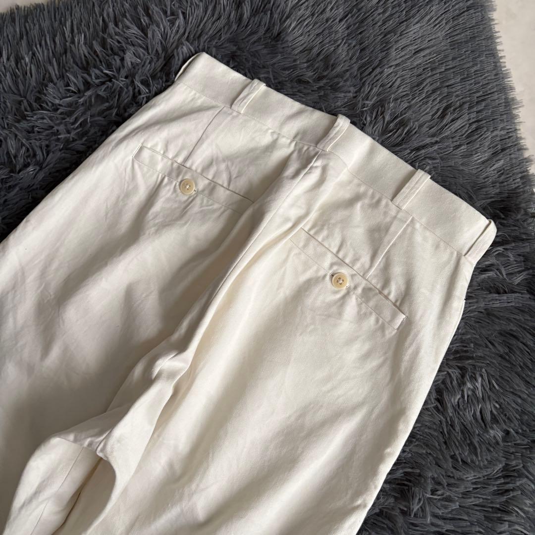 YAECA チノクロス ワイドテーパードパンツ 白29 上質コットン 日本製