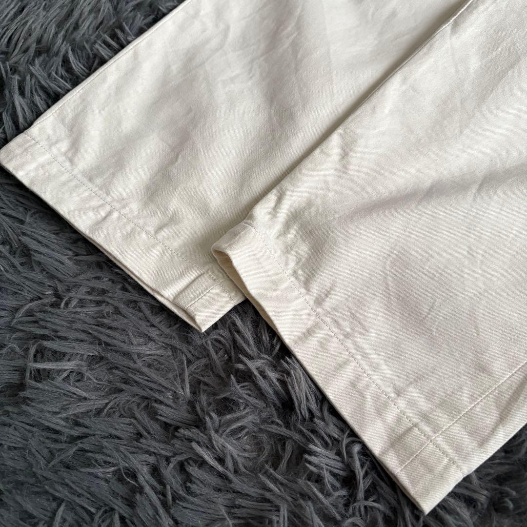 YAECA チノクロス ワイドテーパードパンツ 白29 上質コットン 日本製