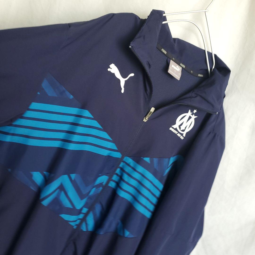 PUMA オリンピック・マルセイユ ナイロンジャケット サッカー ネイビー