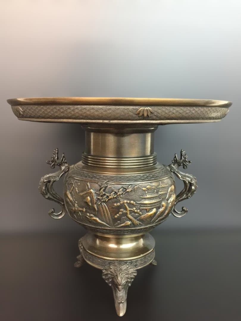 高岡銅器　薄端(米田章　陵山作)　日本製