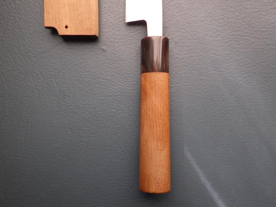 西*斗様 本水牛柄/別誂和包丁・鞘付属★和ペティナイフ★裏押し有り★188