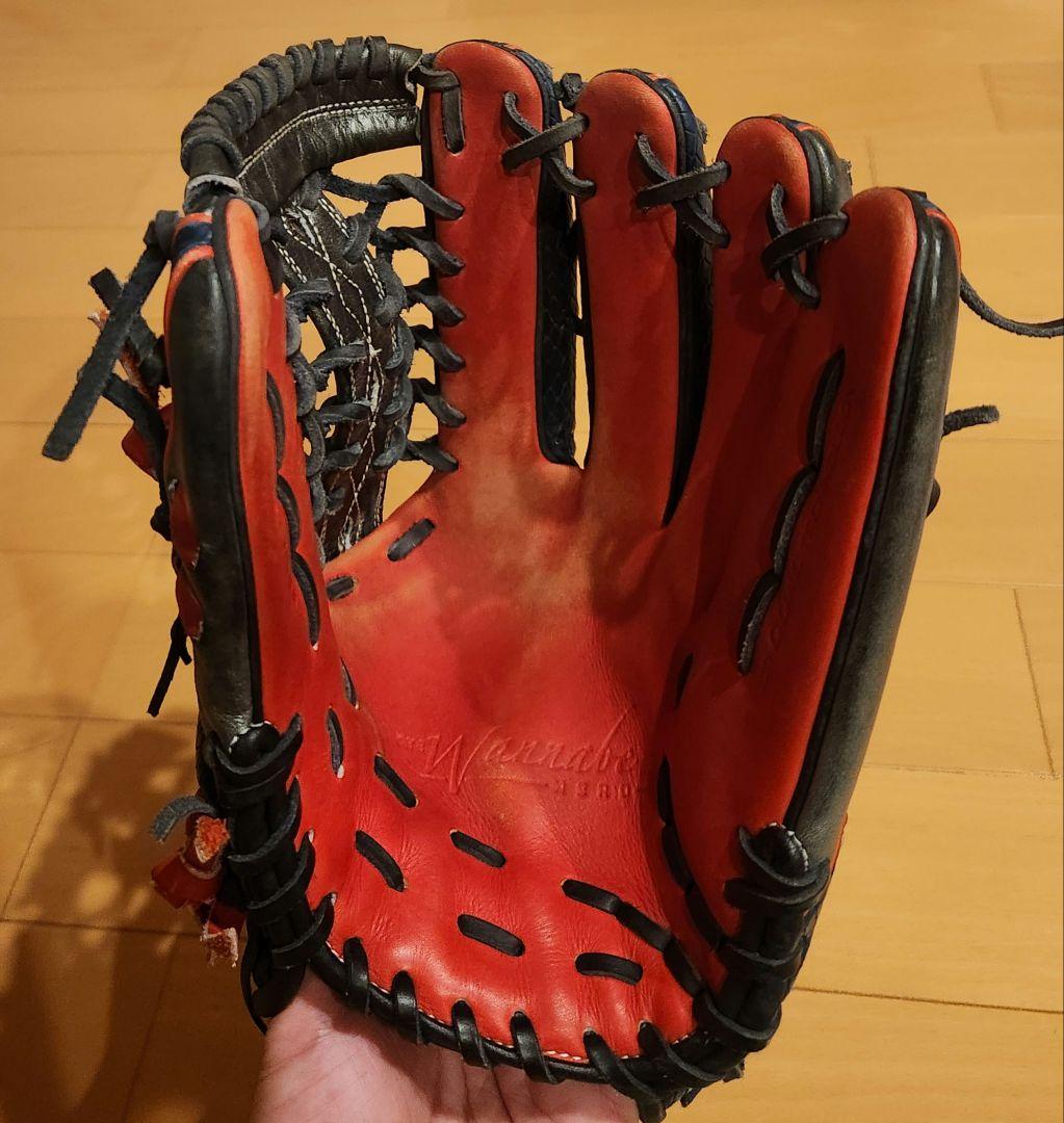 【Wilson】軟式グローブ 外野手用 赤黒