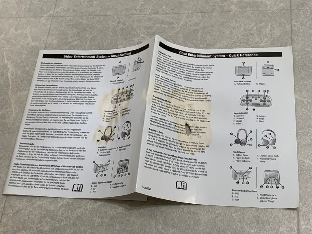 Cadillac ワイヤレスヘッドホン 2台 リモコンセット 23140631