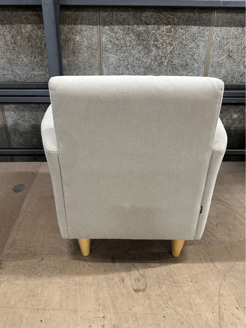 【blocco】ホワイトファブリック1人掛けソファ